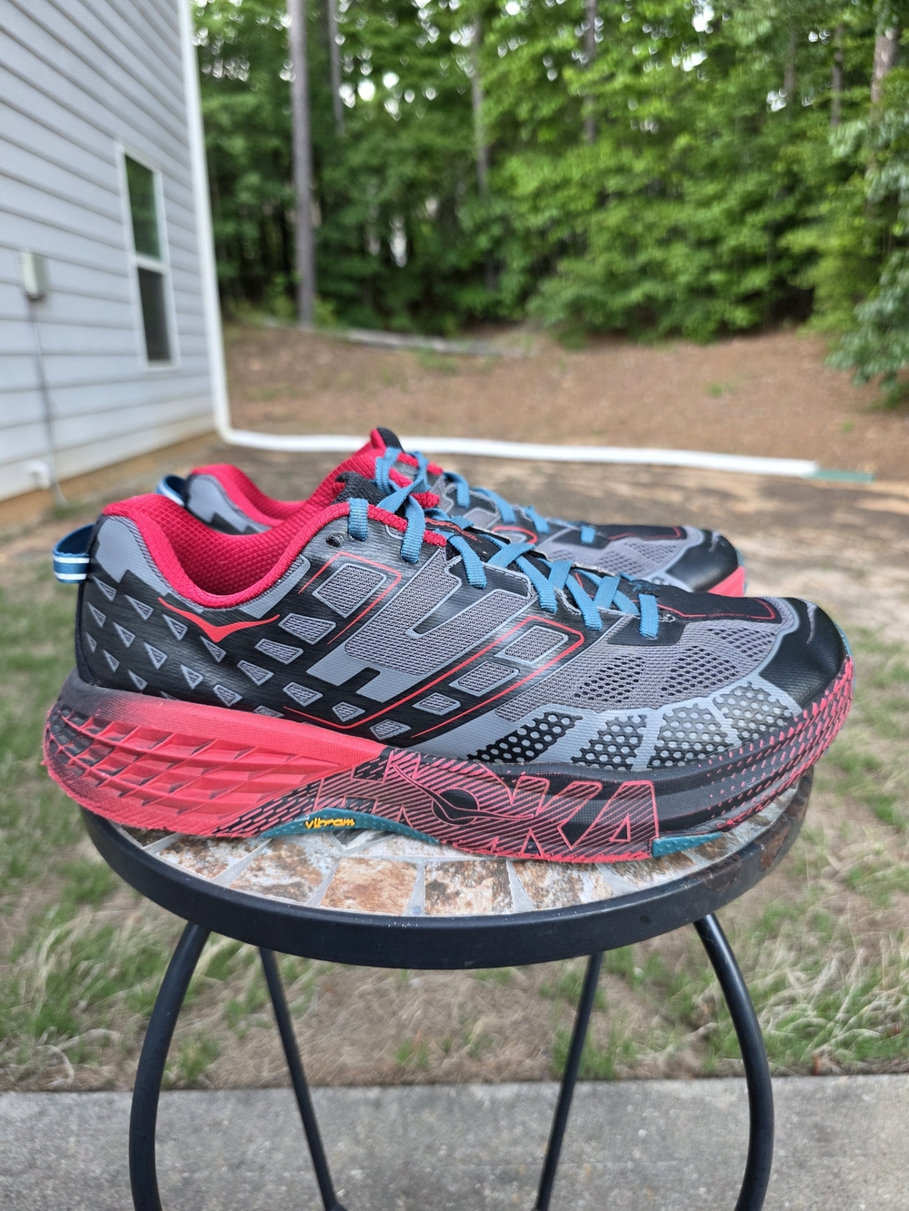 Hoka Speedgoat 2 1016795 BTRRD Black True Red Running Shoes Sneakers Men Size 12